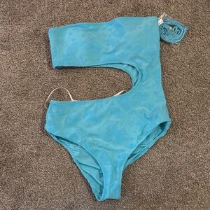 Aerie Blue Floral One Piece Swimsuit